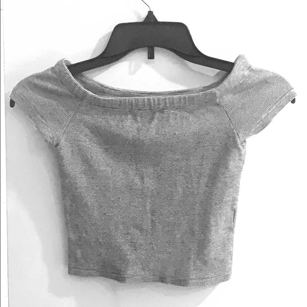 Zara Black & White Fitted Crop Top